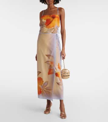 Falda envolvente de crepé de seda floral | SIR