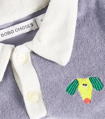 Baby Happy Dog cotton-blend terry polo shirt | Bobo Choses