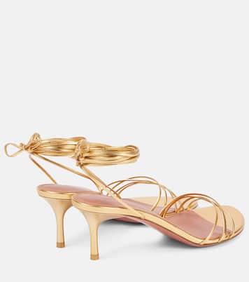 Sandalen Lori 60 aus Metallic-Leder | Amina Muaddi