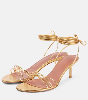 Sandalen Lori 60 aus Metallic-Leder | Amina Muaddi