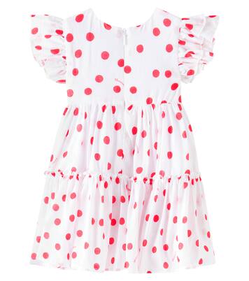 Baby ruffled polka-dot cotton dress | Monnalisa
