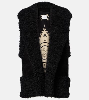 Weste aus Veloursleder mit Shearling | Johanna Ortiz