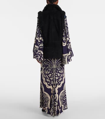 Weste aus Veloursleder mit Shearling | Johanna Ortiz