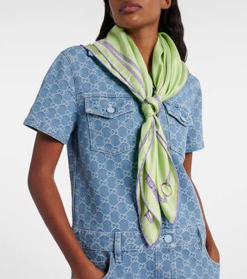 Printed silk scarf | Gucci