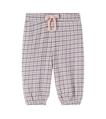 Baby Blake checked cotton pants | Wheat