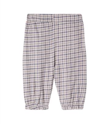 Baby Blake checked cotton pants | Wheat
