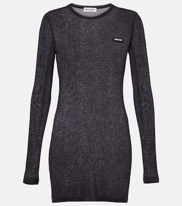 Logo cotton jersey minidress | Miu Miu