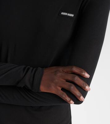 Logo cotton jersey minidress | Miu Miu