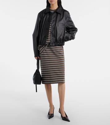 Jupe crayon Sasseline rayée en coton | Rotate