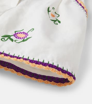 Shorts in lino e cotone con ricamo | Stella McCartney Kids