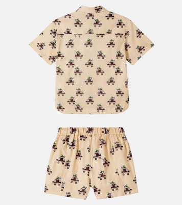 Printed cotton shirt and shorts set | Fábula