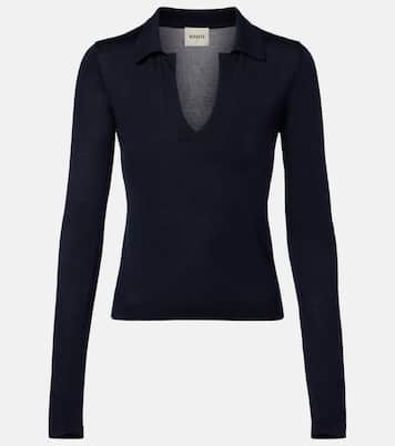 Mikel silk polo sweater | Khaite