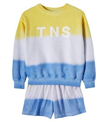 Ensemble sweat-shirt et short en coton à logo Tie Dye | The New Society