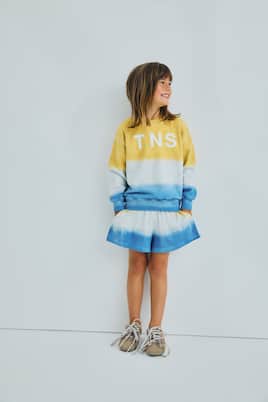 Ensemble sweat-shirt et short en coton à logo Tie Dye | The New Society