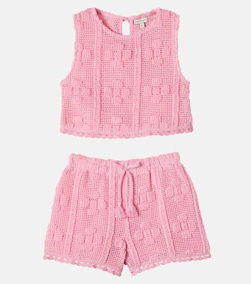 Top e shorts Inez in crochet di misto cotone | Bebe Organic