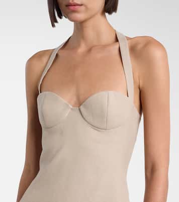 Halterneck linen minidress | Magda Butrym