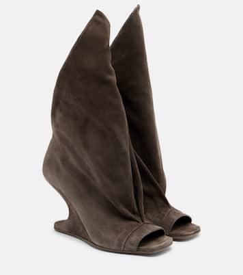 Botas peep-toe Cantilever de ante | Rick Owens