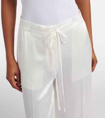 Cropped satin wide-leg pants | Toteme