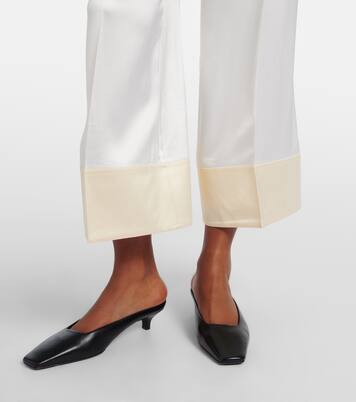 Cropped satin wide-leg pants | Toteme