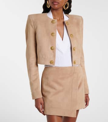 Suede cropped jacket | Balmain