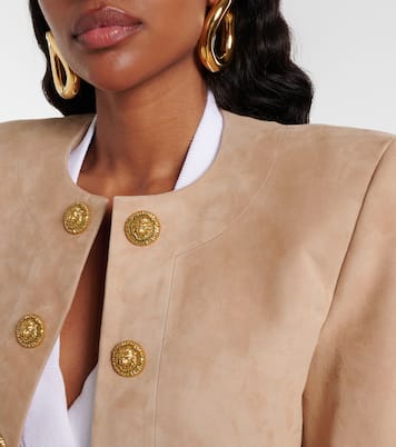 Suede cropped jacket | Balmain