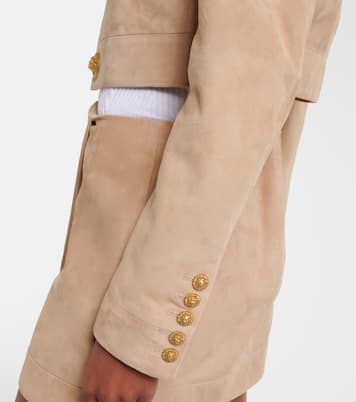 Suede cropped jacket | Balmain