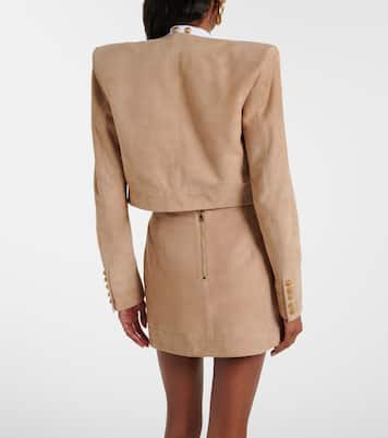 Suede cropped jacket | Balmain