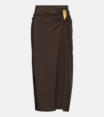 Eiana appliqué ruched midi skirt | Simkhai