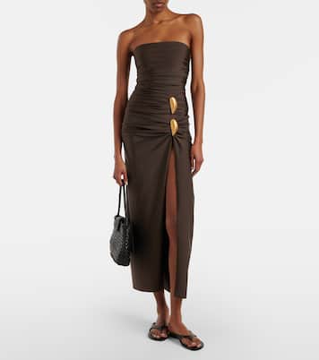 Eiana appliqué ruched midi skirt | Simkhai
