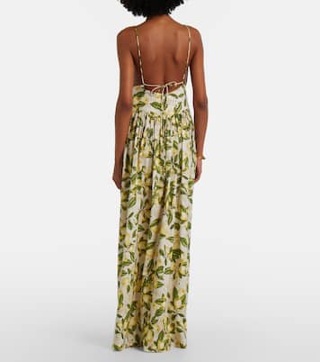 Robe longue imprimée en coton mélangé | Adriana Degreas