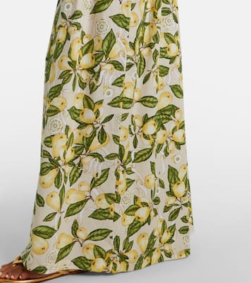 Robe longue imprimée en coton mélangé | Adriana Degreas