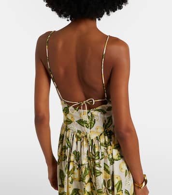 Robe longue imprimée en coton mélangé | Adriana Degreas