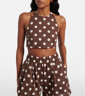 Marseille linen and cotton crop top | Asceno