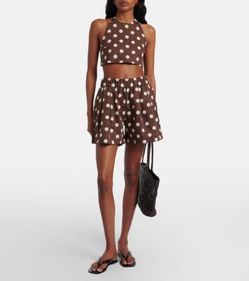 Marseille linen and cotton crop top | Asceno