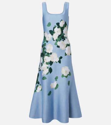 Floral silk-blend midi dress | Carolina Herrera
