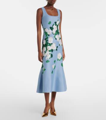 Floral silk-blend midi dress | Carolina Herrera