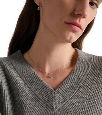 Le Bleu 14kt white gold necklace with diamonds and aquamarine | Stone and Strand