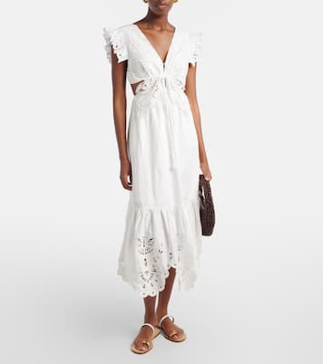 Abito midi in cotone con ricamo sangallo | Farm Rio