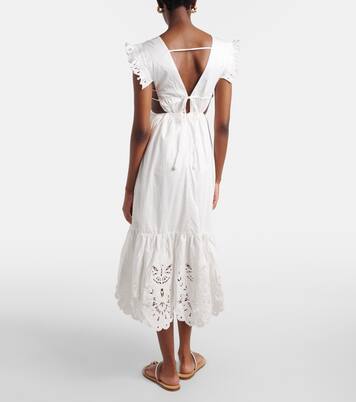 Abito midi in cotone con ricamo sangallo | Farm Rio