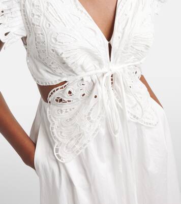 Abito midi in cotone con ricamo sangallo | Farm Rio