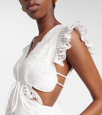 Abito midi in cotone con ricamo sangallo | Farm Rio