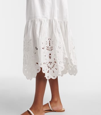 Abito midi in cotone con ricamo sangallo | Farm Rio