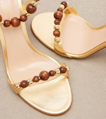 Embellished metallic leather slingback sandals | Gianvito Rossi