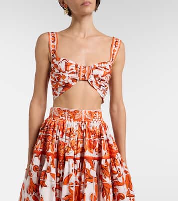 Majolica cotton poplin crop top | Dolce&Gabbana