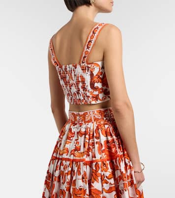 Majolica cotton poplin crop top | Dolce&Gabbana