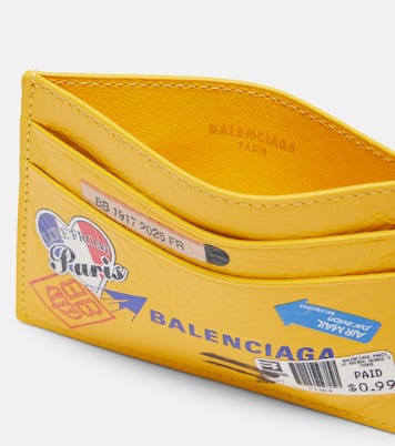 Tarjetero de piel estampado con logo | Balenciaga