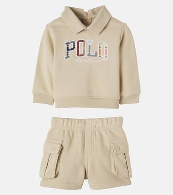 Baby cotton-blend sweatshirt and shorts set | Polo Ralph Lauren Kids