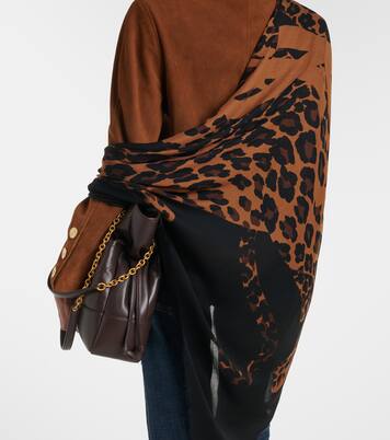 Bufanda de lana con estampado de leopardo | Saint Laurent