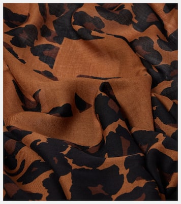 Bufanda de lana con estampado de leopardo | Saint Laurent
