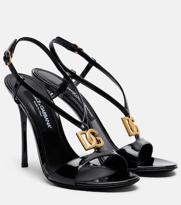 Sandales slingback DG en cuir verni | Dolce&Gabbana